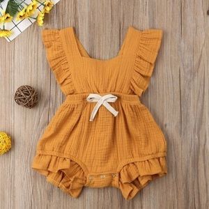 Baby Girl Flutter Sleeve Romper Bodysuit